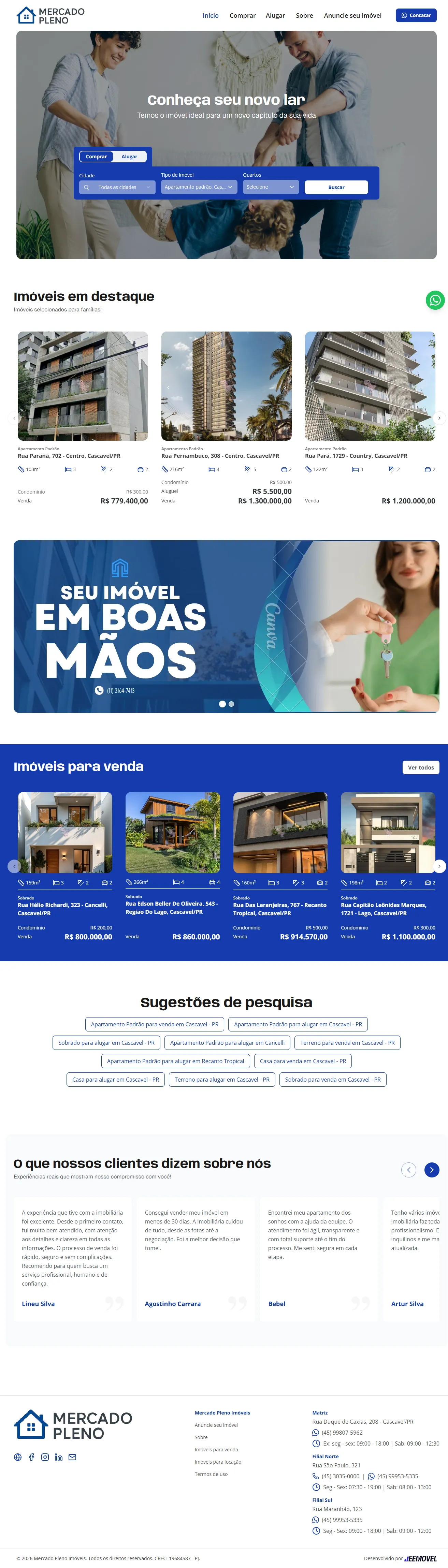 Site imobili&aacute;rio Mercado Pleno